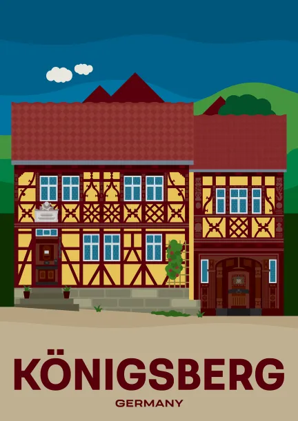 Die romantische Altstadt mit dem Geburtshaus von Regiomontanus in Königsberg in Bayern, Deutschland.