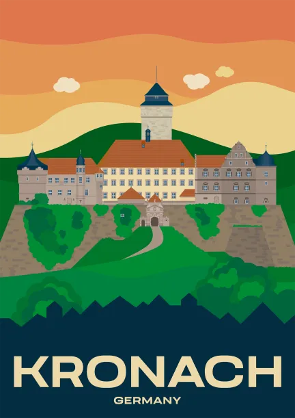 Rosenberg fortress in the Bavarian town of Kronach, Germany.
