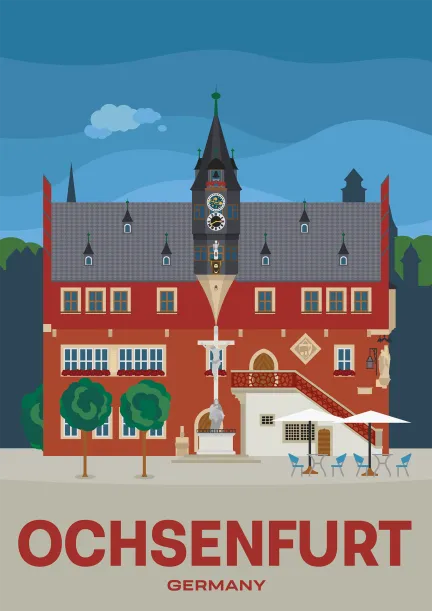 L'hôtel de ville d'Ochsenfurt en Bavière, Allemagne.
