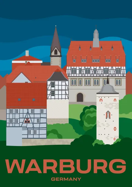 La vieille ville de Warburg en Allemagne.