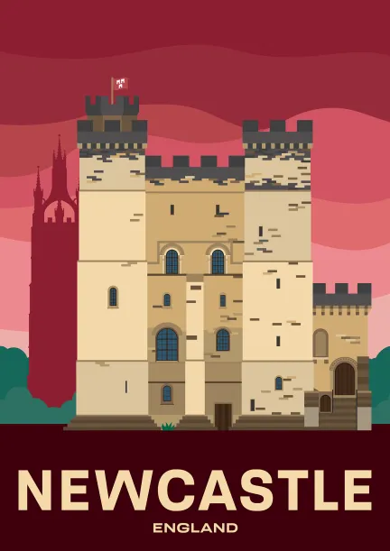 Le château fort de Newcastle upon Tyne, en Angleterre.