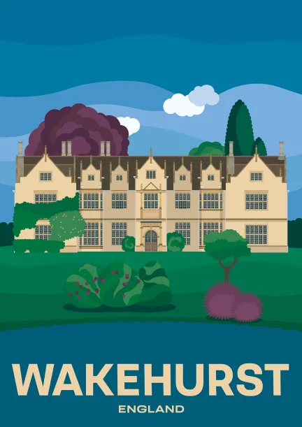 La Maison de Wakehurst au milieu des jardins botaniques de Wakehurst, dans le West Sussex, en Angleterre.