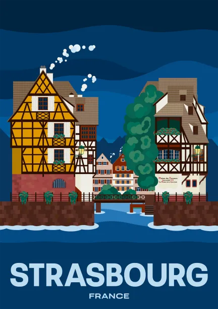 La Petite France, partie de la Grand Île à Strasbourg, en France.