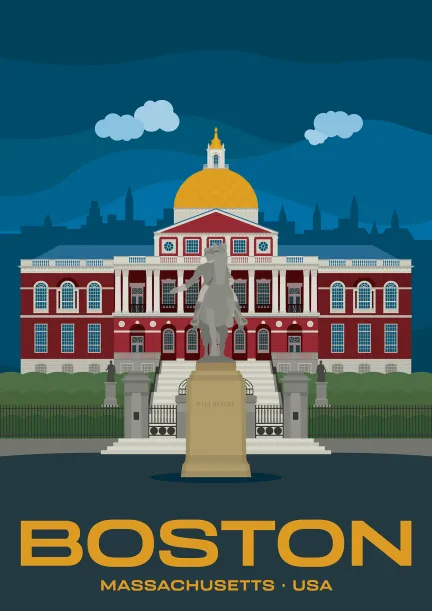 La Massachusetts State House à Boston, États-Unis.